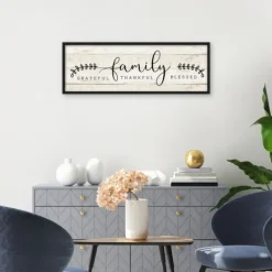 Wall Quotes & Signs-Kirkland's Home Family Thankful Grateful Blessed Wood Wall Plaque Tan