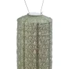 Outdoor Lighting-Kirkland's Home Fan Cylinder Hanging Led Outdoor Lantern Green
