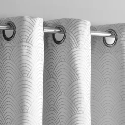 Curtains & Drapes-Kirkland's Home Fans Blackout Curtain Panel Set, 84 In. Gray