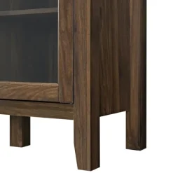 Tv Stands & Media Consoles-Kirkland's Home Farmhouse Highboy Dark Walnut Tv Stand Brown