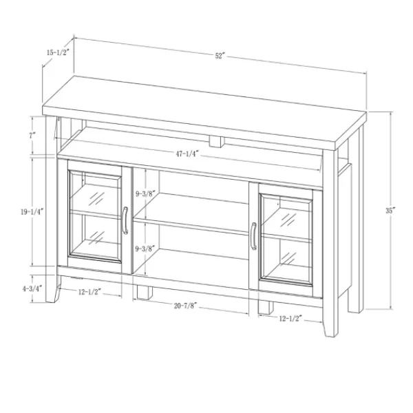 Tv Stands & Media Consoles-Kirkland's Home Farmhouse Highboy Dark Walnut Tv Stand Brown