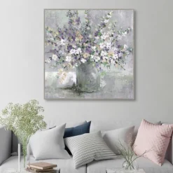 Canvas Art-Kirkland's Home Farmhouse Lavender Framed Canvas Art Print Gray/Purple