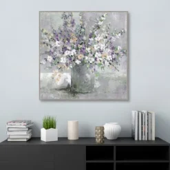 Canvas Art-Kirkland's Home Farmhouse Lavender Framed Canvas Art Print Gray/Purple