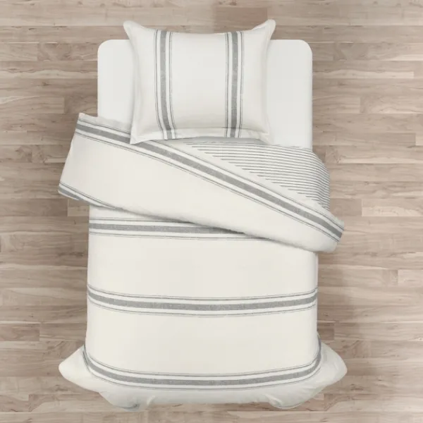 Duvets-Kirkland's Home Farmhouse Stripe 2-Pc. Twin Xl Duvet Set Gray