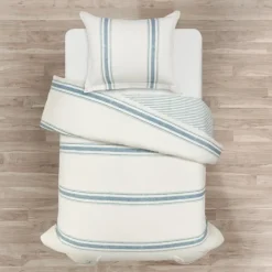 Duvets-Kirkland's Home Farmhouse Stripe 2-Pc. Twin Xl Duvet Set Blue