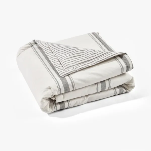 Blankets & Throws-Kirkland's Home Farmhouse Stripe Throw Gray