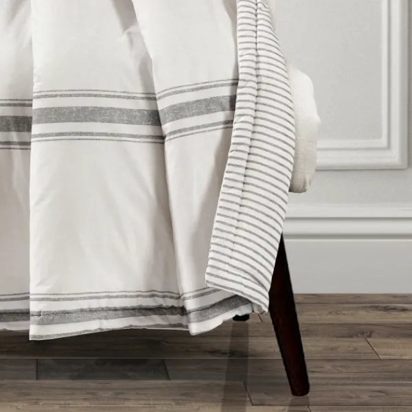 Blankets & Throws-Kirkland's Home Farmhouse Stripe Throw Gray