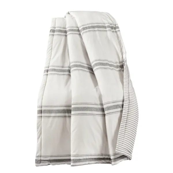Blankets & Throws-Kirkland's Home Farmhouse Stripe Throw Gray