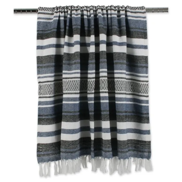 Blankets & Throws-Kirkland's Home Farmhouse Stripe Throw Blue