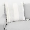 Pillows-Kirkland's Home Farmhouse Stripe With Tassels Pillow Gray