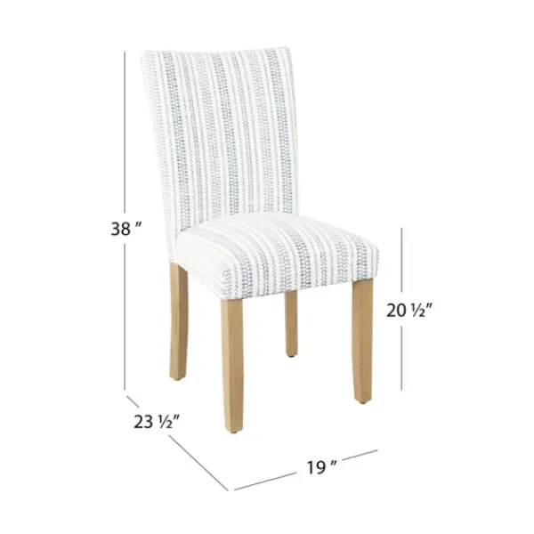 Dining Chairs-Kirkland's Home Farmhouse Stripes Highback Dining Chairs, Set Of 2 Blue/White