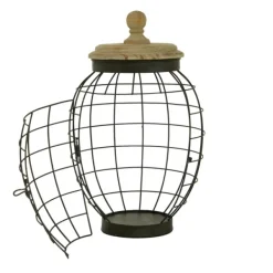 Decorative Bowls & Jars-Kirkland's Home Farmhouse Wire Frame 2-Pc. Decorative Jar Set Black/Tan