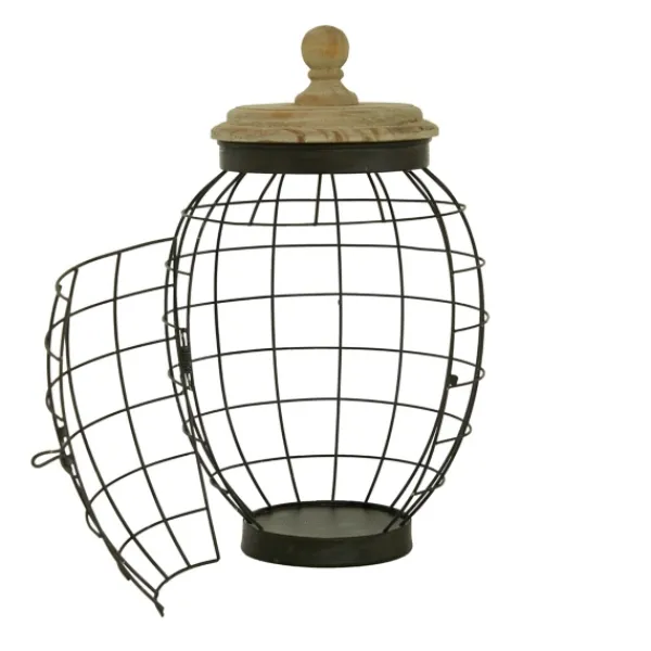 Decorative Bowls & Jars-Kirkland's Home Farmhouse Wire Frame 2-Pc. Decorative Jar Set Black/Tan