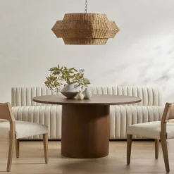 Dining Chairs-Kirkland's Home Farrah Leather Back Dining Chair Tan/Ivory
