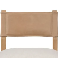Dining Chairs-Kirkland's Home Farrah Leather Back Dining Chair Tan/Ivory