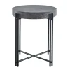 Accent & End Tables-Kirkland's Home Faux Concrete And Metal Base Accent Table