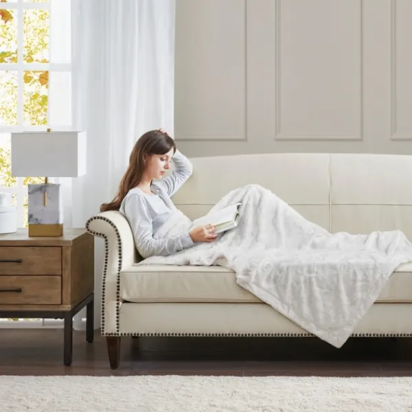 Blankets & Throws-Kirkland's Home Faux Fur Oversized Throw White