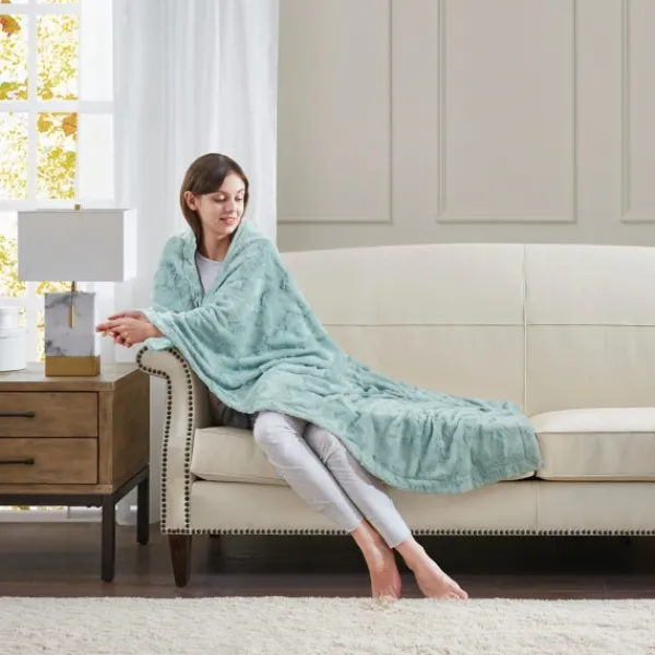 Blankets & Throws-Kirkland's Home Faux Fur Oversized Throw Green