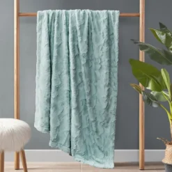 Blankets & Throws-Kirkland's Home Faux Fur Oversized Throw Green
