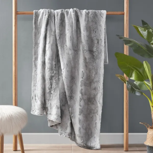 Blankets & Throws-Kirkland's Home Faux Fur Oversized Throw Blanket Gray