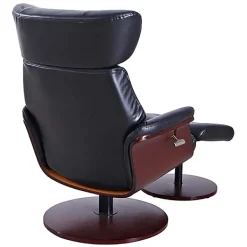 Accent Chairs-Kirkland's Home Faux Leather Accent Chair With Ottoman Black