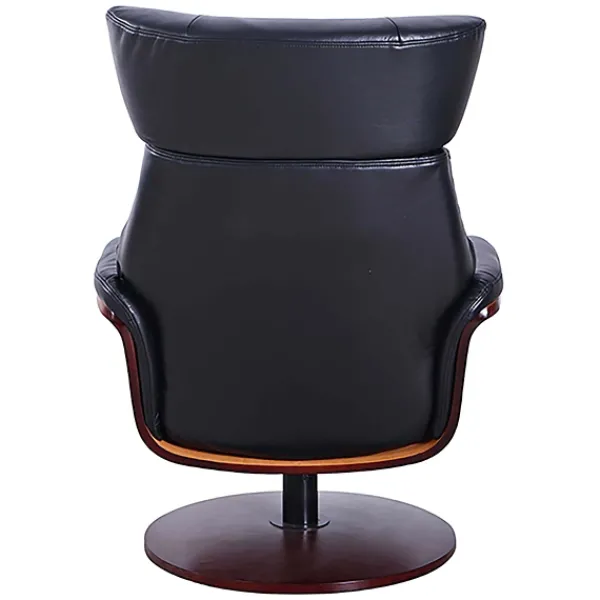 Accent Chairs-Kirkland's Home Faux Leather Accent Chair With Ottoman Black