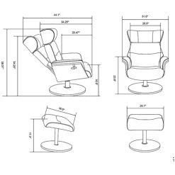 Accent Chairs-Kirkland's Home Faux Leather Accent Chair With Ottoman Black