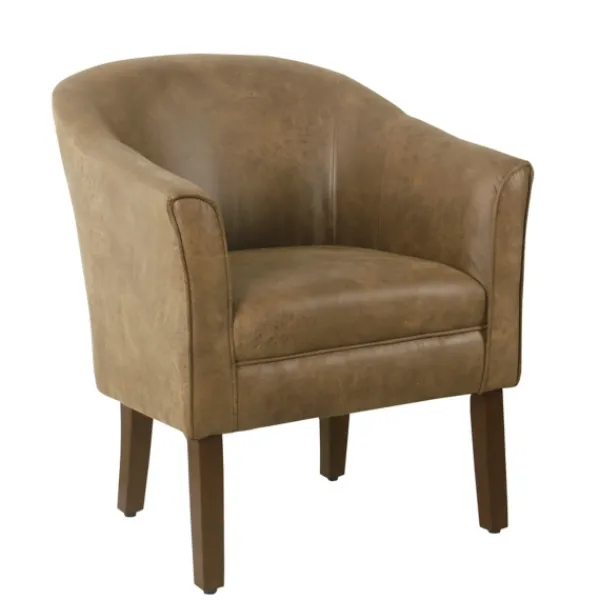 Accent Chairs-Kirkland's Home Faux Leather Accent Chair Brown