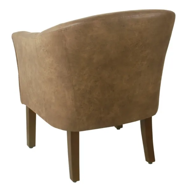 Accent Chairs-Kirkland's Home Faux Leather Accent Chair Brown