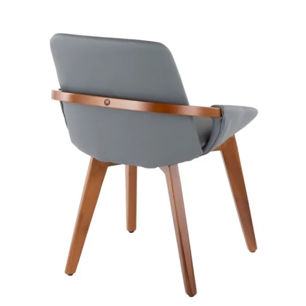 Dining Chairs-Kirkland's Home Faux Leather And Bamboo Frame Dining Chair Gray