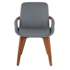 Dining Chairs-Kirkland's Home Faux Leather And Bamboo Frame Dining Chair Gray