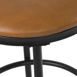 Bar Stools & Counter Height Stools-Kirkland's Home Faux Leather And Metal Counter Stool Brown