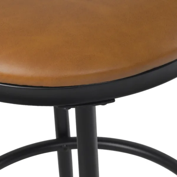 Bar Stools & Counter Height Stools-Kirkland's Home Faux Leather And Metal Counter Stool Brown