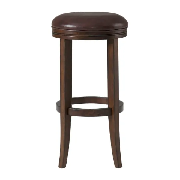Bar Stools & Counter Height Stools-Kirkland's Home Faux Leather And Wood Bar Stool Brown