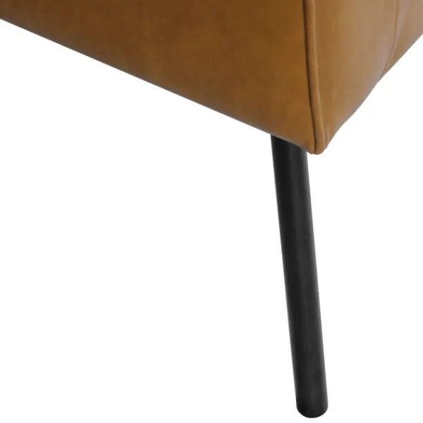 Accent Chairs-Kirkland's Home Faux Leather Black Legs Accent Chair Brown