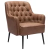 Accent Chairs-Kirkland's Home Faux Leather Classic Accent Chair Brown