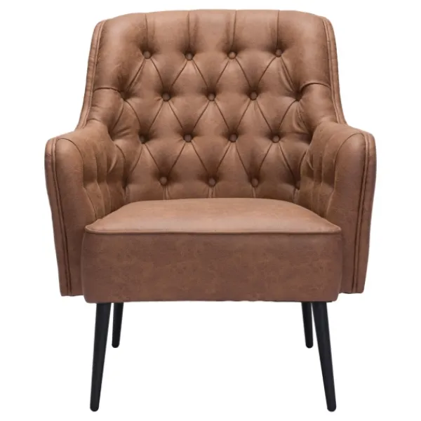 Accent Chairs-Kirkland's Home Faux Leather Classic Accent Chair Brown