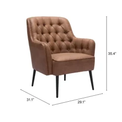 Accent Chairs-Kirkland's Home Faux Leather Classic Accent Chair Brown