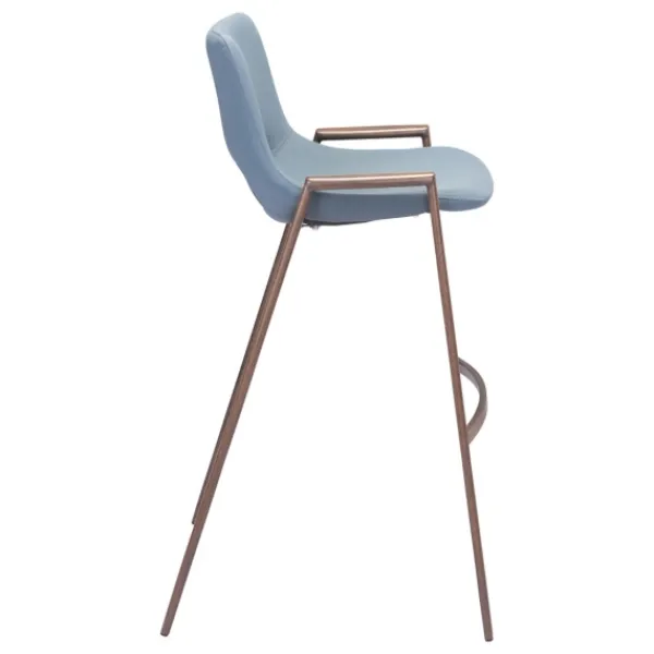 Bar Stools & Counter Height Stools-Kirkland's Home Faux Leather Cutout Bar Stools, Set Of 2 Blue