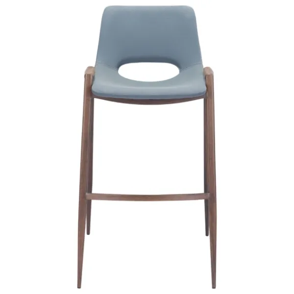 Bar Stools & Counter Height Stools-Kirkland's Home Faux Leather Cutout Bar Stools, Set Of 2 Blue
