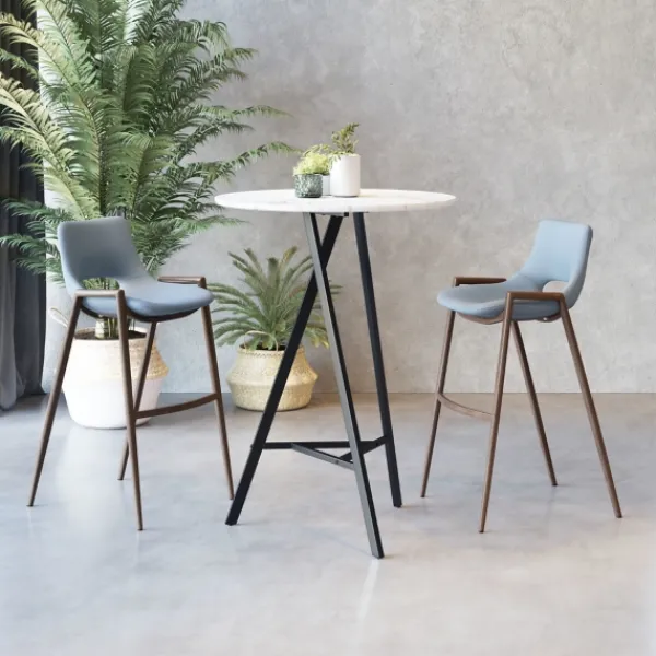 Bar Stools & Counter Height Stools-Kirkland's Home Faux Leather Cutout Bar Stools, Set Of 2 Blue