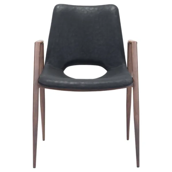 Dining Chairs-Kirkland's Home Faux Leather Cutout Dining Chairs, Set Of 2 Black