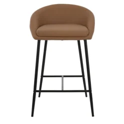 Bar Stools & Counter Height Stools-Kirkland's Home Faux Leather Low Counter Stools, Set Of 2 Brown