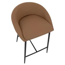 Bar Stools & Counter Height Stools-Kirkland's Home Faux Leather Low Counter Stools, Set Of 2 Brown