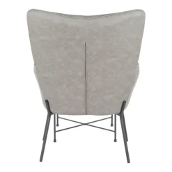 Accent Chairs-Kirkland's Home Faux Leather 2-Pc. Chair And Ottoman Set Gray