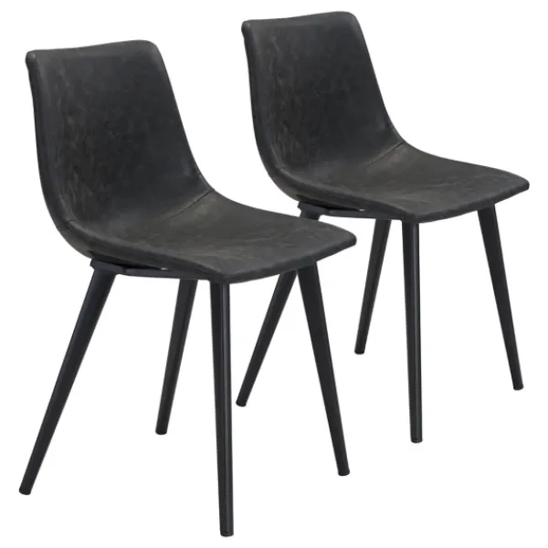 Dining Chairs-Kirkland's Home Faux Leather Scoop Dining Chairs, Set Of 2 Black