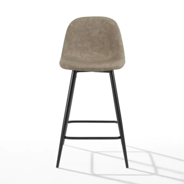 Bar Stools & Counter Height Stools-Kirkland's Home Faux Leather Slope Counter Stools, Set Of 2 Brown
