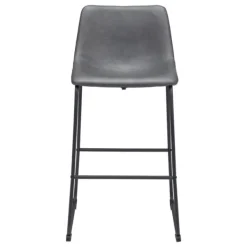 Bar Stools & Counter Height Stools-Kirkland's Home Faux Leather Sloped Bar Stools, Set Of 2 Gray