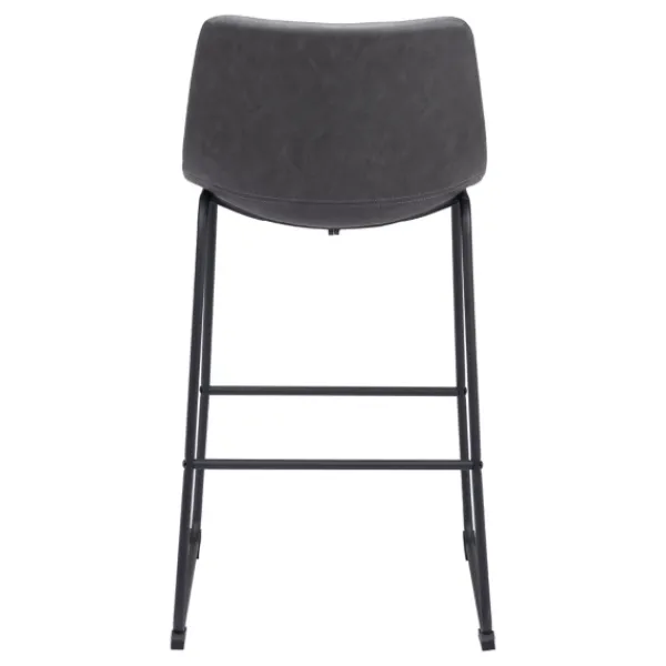 Bar Stools & Counter Height Stools-Kirkland's Home Faux Leather Sloped Bar Stools, Set Of 2 Gray