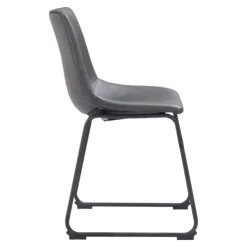 Dining Chairs-Kirkland's Home Faux Leather Sloped Dining Chairs, Set Of 2 Gray
